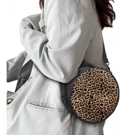 Womens Girls Top-Handle Handbag Casual Round Purse Zipper PU Leather Satchel with Adjustablle Straps Leopard Print $14.83 Sho...