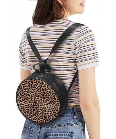 Womens Girls Top-Handle Handbag Casual Round Purse Zipper PU Leather Satchel with Adjustablle Straps Leopard Print $14.83 Sho...