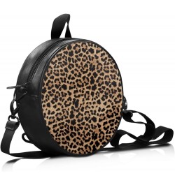 Womens Girls Top-Handle Handbag Casual Round Purse Zipper PU Leather Satchel with Adjustablle Straps Leopard Print $14.83 Sho...