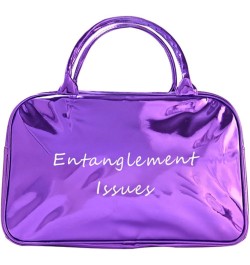 Gym Bag for Women Shiny PU Carry-All Sports Shoulder Bag Carry on Tote Bag Swim Yoga Dance Purple-D $22.26 Totes