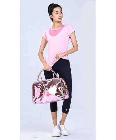 Gym Bag for Women Shiny PU Carry-All Sports Shoulder Bag Carry on Tote Bag Swim Yoga Dance Purple-D $22.26 Totes