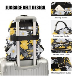 White Yellow Gray Daisy Floral Backpack Purse for Women Small Travel Bag Fashion Daypack M 202a1971 M(11.4"x6.1"x14.17") 202a...