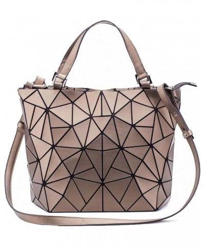 Geometric Lattice Top-handle Handbag for Women Matte Tote Purse Handbags Geometry Shoulder Bag 002bronze $15.89 Travel Gear