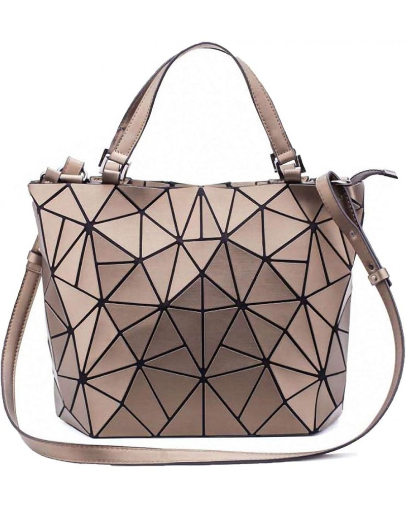 Geometric Lattice Top-handle Handbag for Women Matte Tote Purse Handbags Geometry Shoulder Bag 002bronze $15.89 Travel Gear