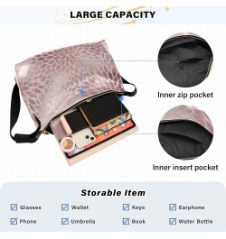 Womens Crossbody Sling Bag Rose Gold Elegant Texture Abstract Pattern Shoulder Bags Girls Trendy Waterproof Bag Rose Gold Lux...