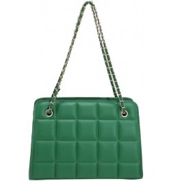 Square indentation casual one shoulder crossbody chain small square bag Green $10.14 Crossbody Bags