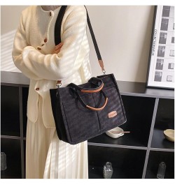 Corduroy Tote Bag for Women Crossbody Bag Casual Shoulder Bags Top Handle Handbag Hobo Tote Bags Purses Large Black $16.61 Totes