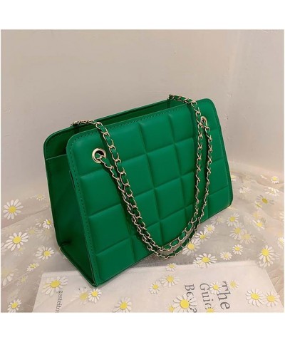 Square indentation casual one shoulder crossbody chain small square bag Green $10.14 Crossbody Bags