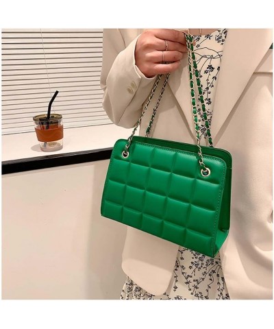 Square indentation casual one shoulder crossbody chain small square bag Green $10.14 Crossbody Bags