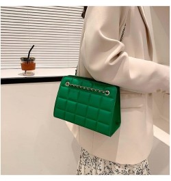 Square indentation casual one shoulder crossbody chain small square bag Green $10.14 Crossbody Bags