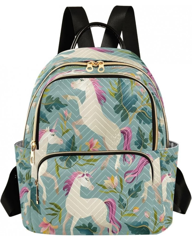 Fashion Backpack Mini Backpack Purse Casual Daily Backpack Purple Hair Unicorn for Travel for College Work Medium $16.34 Back...