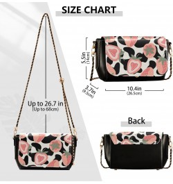 Pink Strawberries Black Spots Crossbody Bags for Women Leather Purse Shoulder Bag Handbag for Gifts Daily Work $18.80 Shoulde...