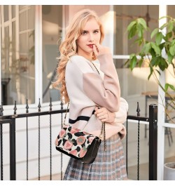 Pink Strawberries Black Spots Crossbody Bags for Women Leather Purse Shoulder Bag Handbag for Gifts Daily Work $18.80 Shoulde...