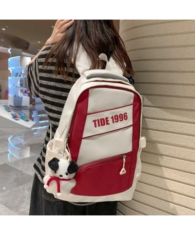 The retro large-capacity backpack trend goes with everything backpack for men and women (Black) White $20.59 Backpacks