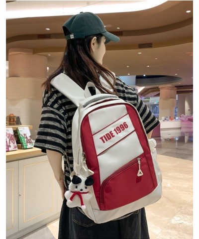 The retro large-capacity backpack trend goes with everything backpack for men and women (Black) White $20.59 Backpacks