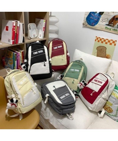 The retro large-capacity backpack trend goes with everything backpack for men and women (Black) White $20.59 Backpacks