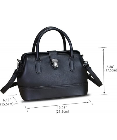 Genuine Leather Satchel Handbag for Women Purse Top Handle Bags Handmade Vintage Crossbody Bag Purses Darkgrey $62.92 Satchels