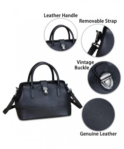 Genuine Leather Satchel Handbag for Women Purse Top Handle Bags Handmade Vintage Crossbody Bag Purses Darkgrey $62.92 Satchels