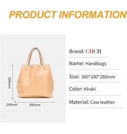 Women's Simple Letter Printed Solid Color Handbag Large Capacity Shoulder Bag Khaki $50.73 Shoulder Bags