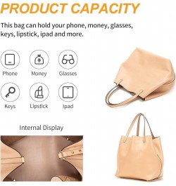 Women's Simple Letter Printed Solid Color Handbag Large Capacity Shoulder Bag Khaki $50.73 Shoulder Bags