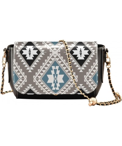 Aztec Navajo Crossbody Bags for Women Retro Cross Body Purse Small PU Leather Shoulder Handbags with Chain Strap $16.80 Cross...