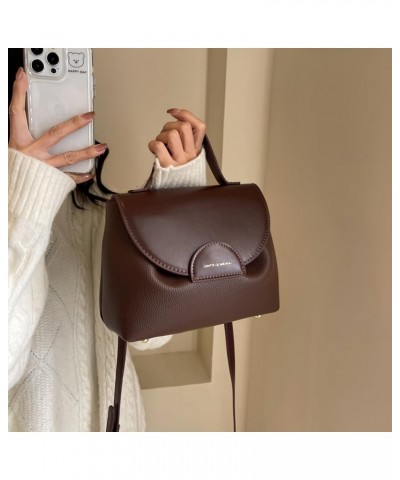 Womens Leather Crossbody Bag Designer Handbags Purses Fashion Luxury Classic Top Handle Satchel Square Bags Coffee $29.15 Totes