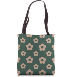 Daisy Hippie Flowers Vintage Retro Green Dark Aesthetic Tote Bag $13.42 Totes