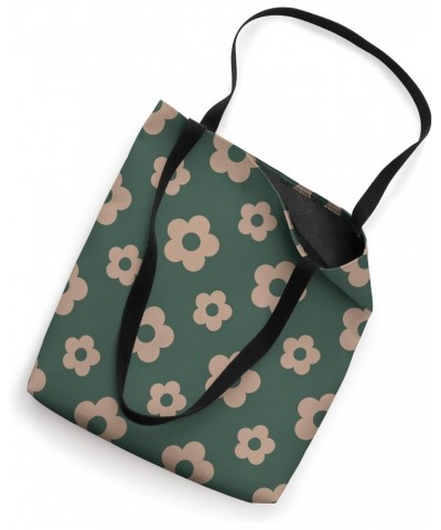 Daisy Hippie Flowers Vintage Retro Green Dark Aesthetic Tote Bag $13.42 Totes