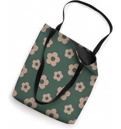 Daisy Hippie Flowers Vintage Retro Green Dark Aesthetic Tote Bag $13.42 Totes