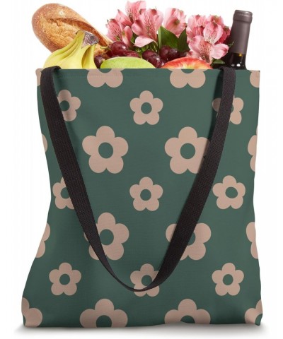 Daisy Hippie Flowers Vintage Retro Green Dark Aesthetic Tote Bag $13.42 Totes