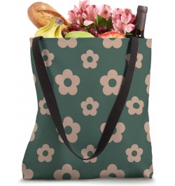 Daisy Hippie Flowers Vintage Retro Green Dark Aesthetic Tote Bag $13.42 Totes