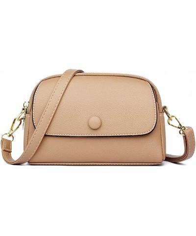 Small Crossbody Purse for Women Stylish Shoulder Bag Designer Purse with Double Zipper Lightweight Leather Handbag Khaki $19....