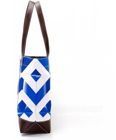 Flag Canvas Leather Mix Hand Bag - 13.3x4.7x12.2 in - Stylish and Spacious for Everyday Use $27.35 Crossbody Bags