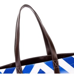 Flag Canvas Leather Mix Hand Bag - 13.3x4.7x12.2 in - Stylish and Spacious for Everyday Use $27.35 Crossbody Bags