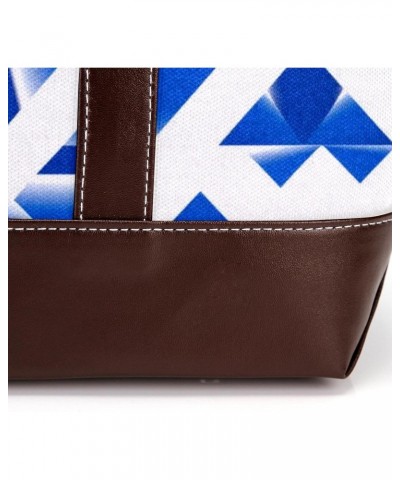 Flag Canvas Leather Mix Hand Bag - 13.3x4.7x12.2 in - Stylish and Spacious for Everyday Use $27.35 Crossbody Bags