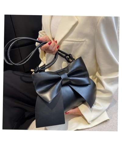 bowknot shoulder bag handbags for women fashion women handbag square tote bags single shoulder bag Black $10.01 Totes