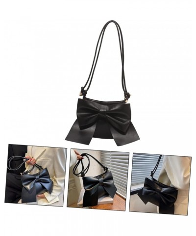 bowknot shoulder bag handbags for women fashion women handbag square tote bags single shoulder bag Black $10.01 Totes