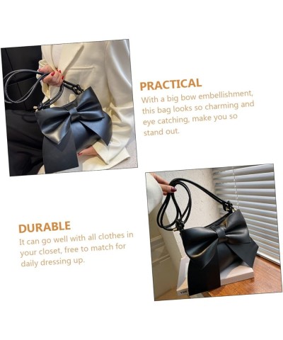 bowknot shoulder bag handbags for women fashion women handbag square tote bags single shoulder bag Black $10.01 Totes