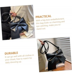 bowknot shoulder bag handbags for women fashion women handbag square tote bags single shoulder bag Black $10.01 Totes