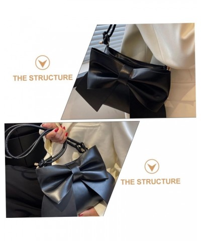 bowknot shoulder bag handbags for women fashion women handbag square tote bags single shoulder bag Black $10.01 Totes