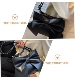 bowknot shoulder bag handbags for women fashion women handbag square tote bags single shoulder bag Black $10.01 Totes