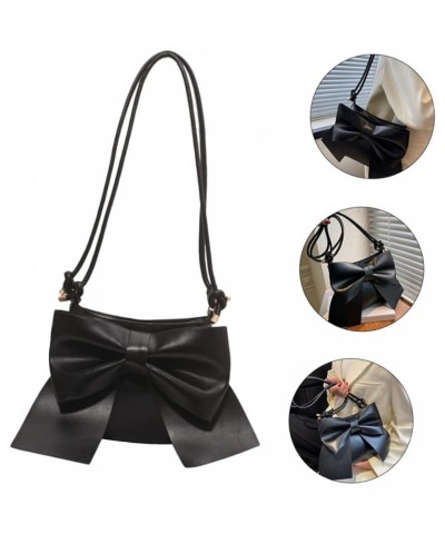 bowknot shoulder bag handbags for women fashion women handbag square tote bags single shoulder bag Black $10.01 Totes