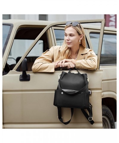 Womens Backpack Purse Fashion Leather Large Travel Bag Ladies Shoulder Bags Black Top Zip-3 Brown $20.39 Backpacks