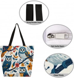 Owl on Branch Print Canvas Tote - Stylish & Convenient for Shopping & Everyday Carry $13.79 Totes