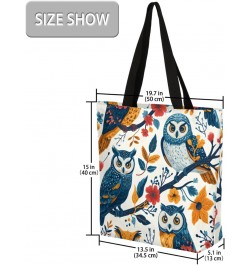 Owl on Branch Print Canvas Tote - Stylish & Convenient for Shopping & Everyday Carry $13.79 Totes