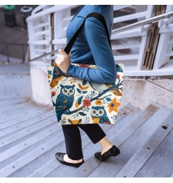 Owl on Branch Print Canvas Tote - Stylish & Convenient for Shopping & Everyday Carry $13.79 Totes