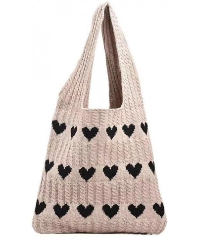 Crochet Tote Bag Beach Bag Hobo Bag Fairy Grunge Aesthetic Shoulder Bag Y2k Purse for Women Girls Grunge Accessories Apricot ...