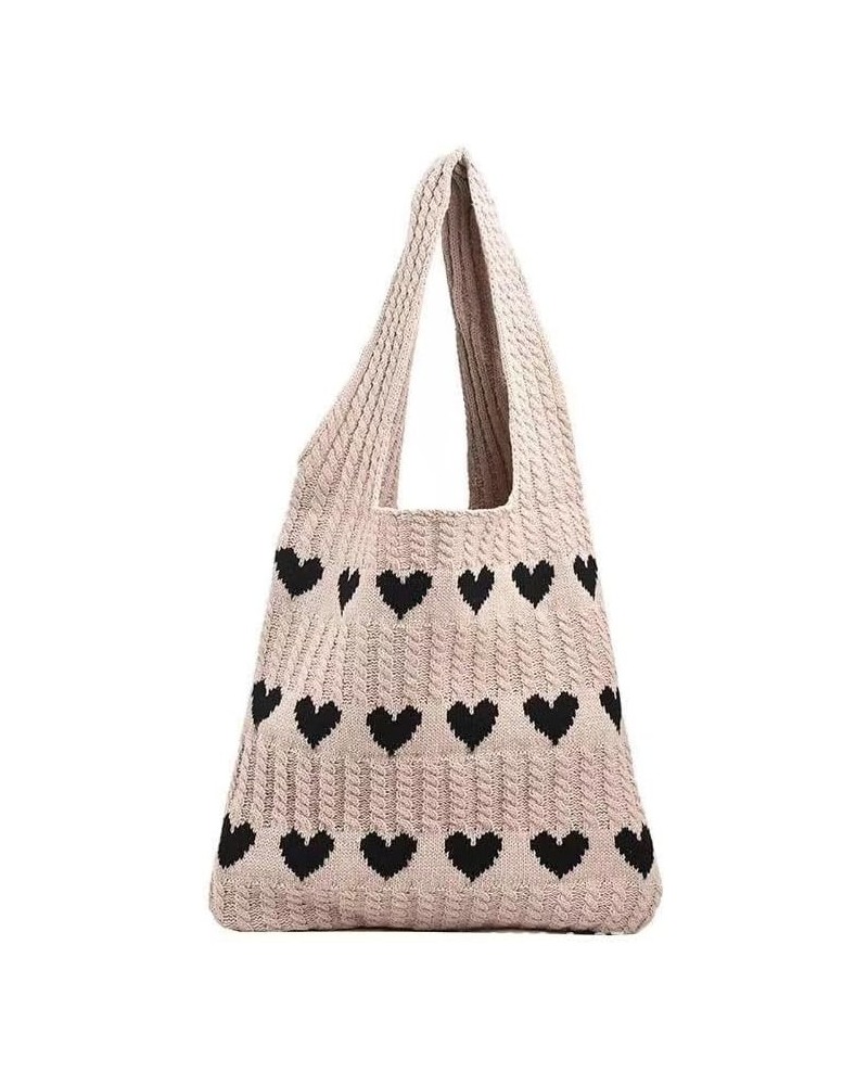 Crochet Tote Bag Beach Bag Hobo Bag Fairy Grunge Aesthetic Shoulder Bag Y2k Purse for Women Girls Grunge Accessories Apricot ...