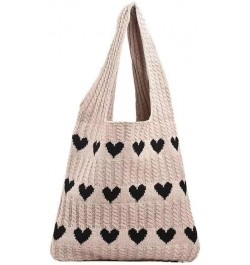 Crochet Tote Bag Beach Bag Hobo Bag Fairy Grunge Aesthetic Shoulder Bag Y2k Purse for Women Girls Grunge Accessories Apricot ...