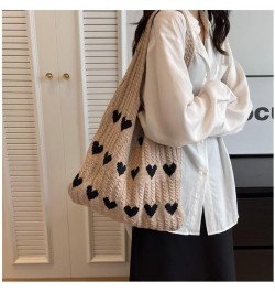 Crochet Tote Bag Beach Bag Hobo Bag Fairy Grunge Aesthetic Shoulder Bag Y2k Purse for Women Girls Grunge Accessories Apricot ...